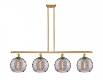 Athens Deco Swirl - 4 Light - 48 inch - Satin Gold - Cord hung - Island Light (3442|516-4I-SG-G1213-10SM)