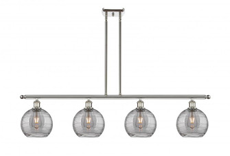 Athens Deco Swirl - 4 Light - 48 inch - Polished Nickel - Stem hung - Island Light (3442|516-4I-PN-G1213-8SM)