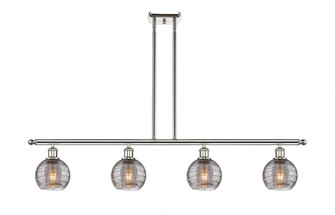 Athens Deco Swirl - 4 Light - 48 inch - Polished Nickel - Cord hung - Island Light (3442|516-4I-PN-G1213-6SM)