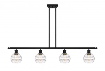 Rochester - 4 Light - 48 inch - Matte Black - Stem hung - Island Light (3442|516-4I-BK-G556-6CL)