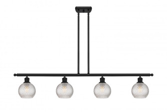 Athens - 4 Light - 48 inch - Matte Black - Stem hung - Island Light (3442|516-4I-BK-G122C-6CL)