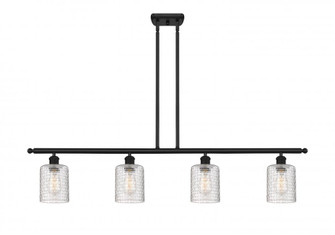 Cobbleskill - 4 Light - 48 inch - Matte Black - Stem hung - Island Light (3442|516-4I-BK-G112C-5CL)