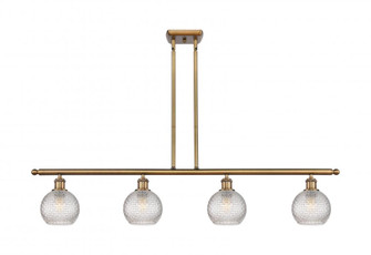 Athens - 4 Light - 48 inch - Brushed Brass - Stem hung - Island Light (3442|516-4I-BB-G122C-6CL)