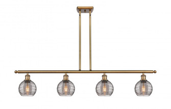 Athens Deco Swirl - 4 Light - 48 inch - Brushed Brass - Cord hung - Island Light (3442|516-4I-BB-G1213-6SM)