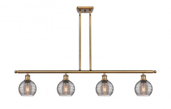 Athens Deco Swirl - 4 Light - 48 inch - Brushed Brass - Stem hung - Island Light (3442|516-4I-BB-G1213-6SM)