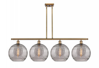 Athens Deco Swirl - 4 Light - 50 inch - Brushed Brass - Stem hung - Island Light (3442|516-4I-BB-G1213-12SM)