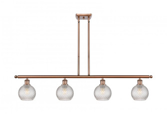 Athens - 4 Light - 48 inch - Antique Copper - Stem hung - Island Light (3442|516-4I-AC-G122C-6CL)