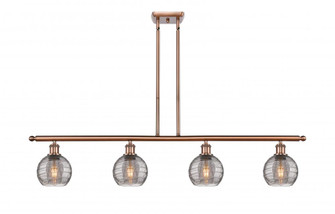 Athens Deco Swirl - 4 Light - 48 inch - Antique Copper - Cord hung - Island Light (3442|516-4I-AC-G1213-6SM)