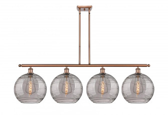 Athens Deco Swirl - 4 Light - 50 inch - Antique Copper - Stem hung - Island Light (3442|516-4I-AC-G1213-12SM)