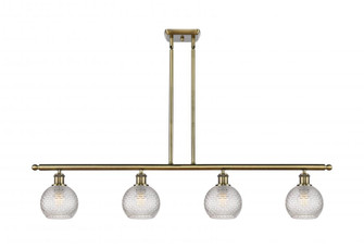 Athens - 4 Light - 48 inch - Antique Brass - Cord hung - Island Light (3442|516-4I-AB-G122C-6CL)