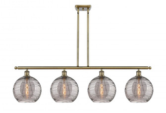 Athens Deco Swirl - 4 Light - 48 inch - Antique Brass - Cord hung - Island Light (3442|516-4I-AB-G1213-10SM)