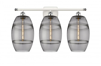 Vaz - 3 Light - 28 inch - White Polished Chrome - Bath Vanity Light (3442|516-3W-WPC-G557-8SM)