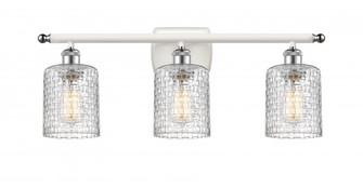 Cobbleskill - 3 Light - 25 inch - White Polished Chrome - Bath Vanity Light (3442|516-3W-WPC-G112C-5CL)
