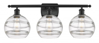 Rochester - 3 Light - 28 inch - Matte Black - Bath Vanity Light (3442|516-3W-BK-G556-8CL)