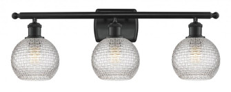 Athens - 3 Light - 26 inch - Matte Black - Bath Vanity Light (3442|516-3W-BK-G122C-6CL)