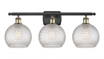 Athens - 3 Light - 28 inch - Black Antique Brass - Bath Vanity Light (3442|516-3W-BAB-G122C-8CL)