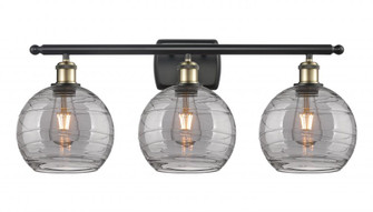 Athens Deco Swirl - 3 Light - 28 inch - Black Antique Brass - Bath Vanity Light (3442|516-3W-BAB-G1213-8SM)