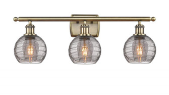 Athens Deco Swirl - 3 Light - 26 inch - Antique Brass - Bath Vanity Light (3442|516-3W-AB-G1213-6SM)