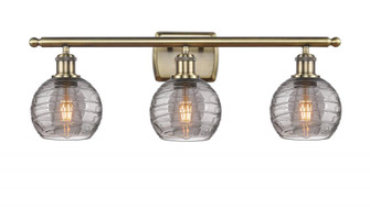 Athens Deco Swirl - 3 Light - 26 inch - Antique Brass - Bath Vanity Light (3442|516-3W-AB-G1213-6SM)