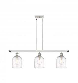 Bella - 3 Light - 36 inch - White Polished Chrome - Stem hung - Island Light (3442|516-3I-WPC-G558-6CL)