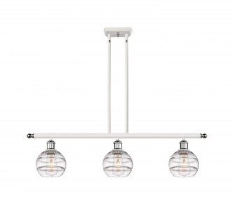Rochester - 3 Light - 36 inch - White Polished Chrome - Stem hung - Island Light (3442|516-3I-WPC-G556-6CL)