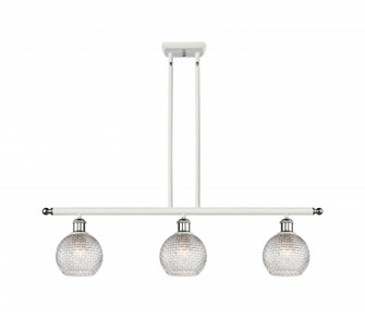 Athens - 3 Light - 36 inch - White Polished Chrome - Stem hung - Island Light (3442|516-3I-WPC-G122C-6CL)