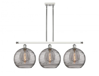 Athens Deco Swirl - 3 Light - 39 inch - White Polished Chrome - Stem hung - Island Light (3442|516-3I-WPC-G1213-12SM)