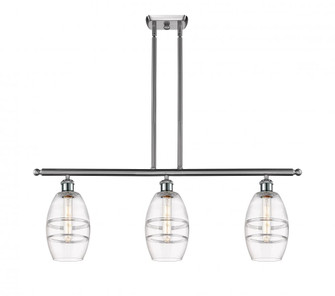 Vaz - 3 Light - 36 inch - Brushed Satin Nickel - Stem hung - Island Light (3442|516-3I-SN-G557-6CL)