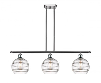 Rochester - 3 Light - 36 inch - Brushed Satin Nickel - Stem hung - Island Light (3442|516-3I-SN-G556-8CL)