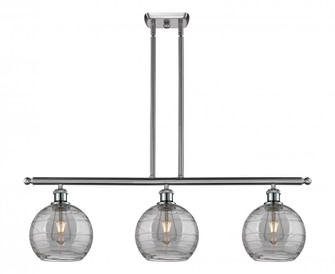 Athens Deco Swirl - 3 Light - 36 inch - Brushed Satin Nickel - Cord hung - Island Light (3442|516-3I-SN-G1213-8SM)