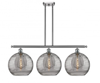 Athens Deco Swirl - 3 Light - 39 inch - Brushed Satin Nickel - Cord hung - Island Light (3442|516-3I-SN-G1213-12SM)