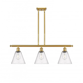Berkshire - 3 Light - 36 inch - Satin Gold - Stem hung - Island Light (3442|516-3I-SG-GBC-84-LED)