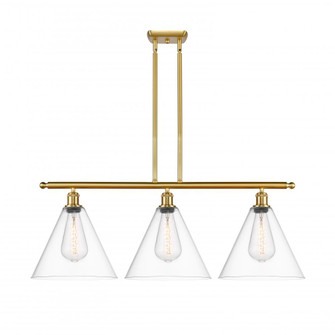 Berkshire - 3 Light - 39 inch - Satin Gold - Stem hung - Island Light (3442|516-3I-SG-GBC-122-LED)