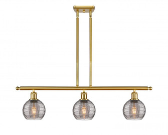 Athens Deco Swirl - 3 Light - 36 inch - Satin Gold - Cord hung - Island Light (3442|516-3I-SG-G1213-6SM)