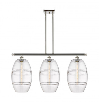 Vaz - 3 Light - 37 inch - Polished Nickel - Stem hung - Island Light (3442|516-3I-PN-G557-10CL)