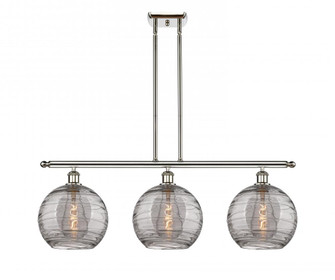 Athens Deco Swirl - 3 Light - 37 inch - Polished Nickel - Cord hung - Island Light (3442|516-3I-PN-G1213-10SM)