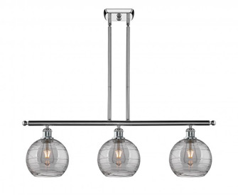 Athens Deco Swirl - 3 Light - 36 inch - Polished Chrome - Stem hung - Island Light (3442|516-3I-PC-G1213-8SM)