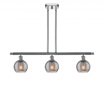 Athens Deco Swirl - 3 Light - 36 inch - Polished Chrome - Stem hung - Island Light (3442|516-3I-PC-G1213-6SM)