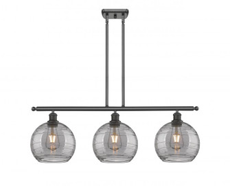 Athens Deco Swirl - 3 Light - 36 inch - Oil Rubbed Bronze - Stem hung - Island Light (3442|516-3I-OB-G1213-8SM)