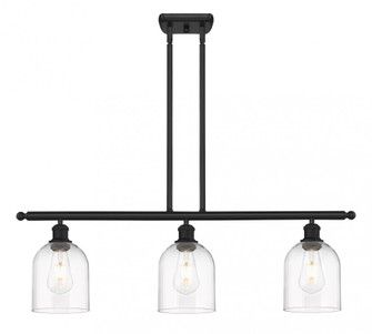 Bella - 3 Light - 36 inch - Matte Black - Stem hung - Island Light (3442|516-3I-BK-G558-6CL)