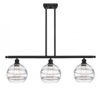Rochester - 3 Light - 36 inch - Matte Black - Stem hung - Island Light (3442|516-3I-BK-G556-8CL)