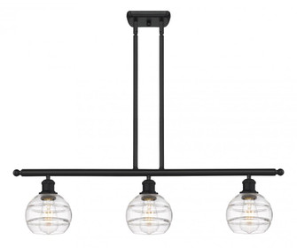 Rochester - 3 Light - 36 inch - Matte Black - Stem hung - Island Light (3442|516-3I-BK-G556-6CL)