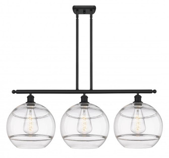 Rochester - 3 Light - 39 inch - Matte Black - Stem hung - Island Light (3442|516-3I-BK-G556-12CL)