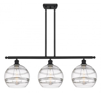 Rochester - 3 Light - 37 inch - Matte Black - Stem hung - Island Light (3442|516-3I-BK-G556-10CL)