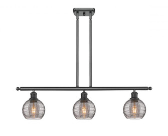 Athens Deco Swirl - 3 Light - 36 inch - Matte Black - Stem hung - Island Light (3442|516-3I-BK-G1213-6SM)