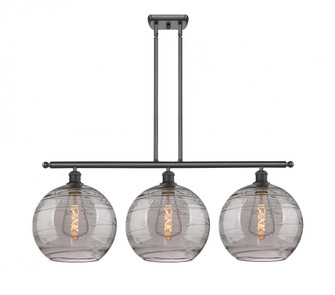 Athens Deco Swirl - 3 Light - 39 inch - Matte Black - Cord hung - Island Light (3442|516-3I-BK-G1213-12SM)