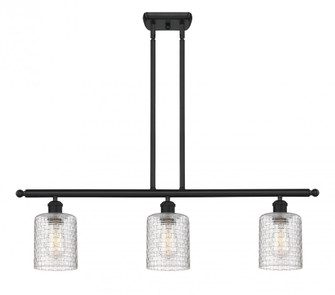 Cobbleskill - 3 Light - 36 inch - Matte Black - Cord hung - Island Light (3442|516-3I-BK-G112C-5CL)