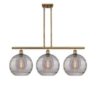 Athens Deco Swirl - 3 Light - 39 inch - Brushed Brass - Stem hung - Island Light (3442|516-3I-BB-G1213-12SM)