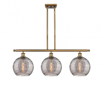 Athens Deco Swirl - 3 Light - 37 inch - Brushed Brass - Stem hung - Island Light (3442|516-3I-BB-G1213-10SM)