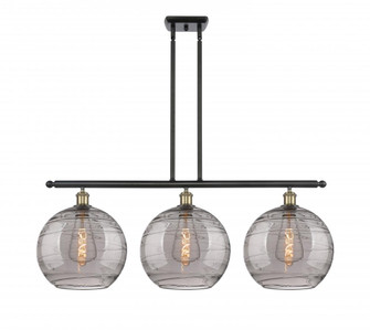 Athens Deco Swirl - 3 Light - 39 inch - Black Antique Brass - Stem hung - Island Light (3442|516-3I-BAB-G1213-12SM)